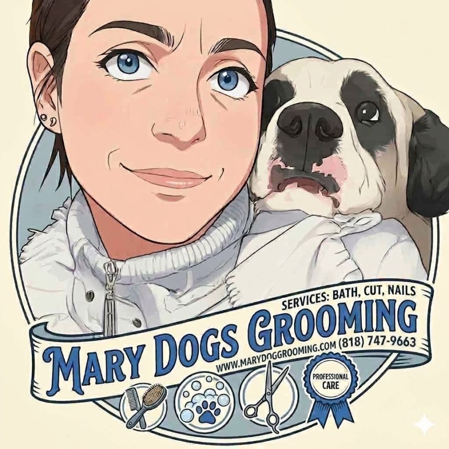 Mary dog grooming logo